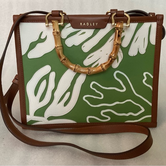 Radley London Limited Edition Bamboo Handle Leather Satchel — Seaweed Coastal - Picture 2 of 13